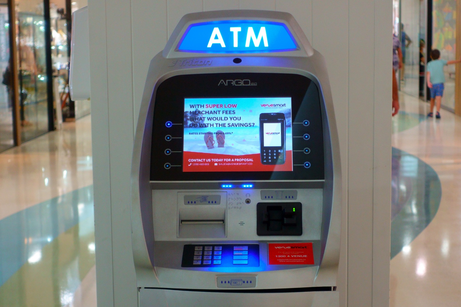 venue smart atm machine in a shopping centre